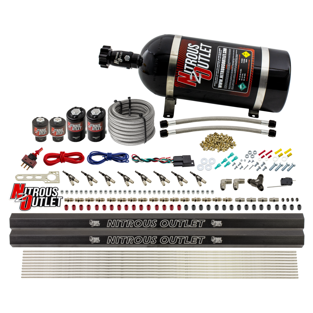 8 Cylinder Direct Port System Two .112 Nitrous Solenoids Two .177 Fuel Solenoids