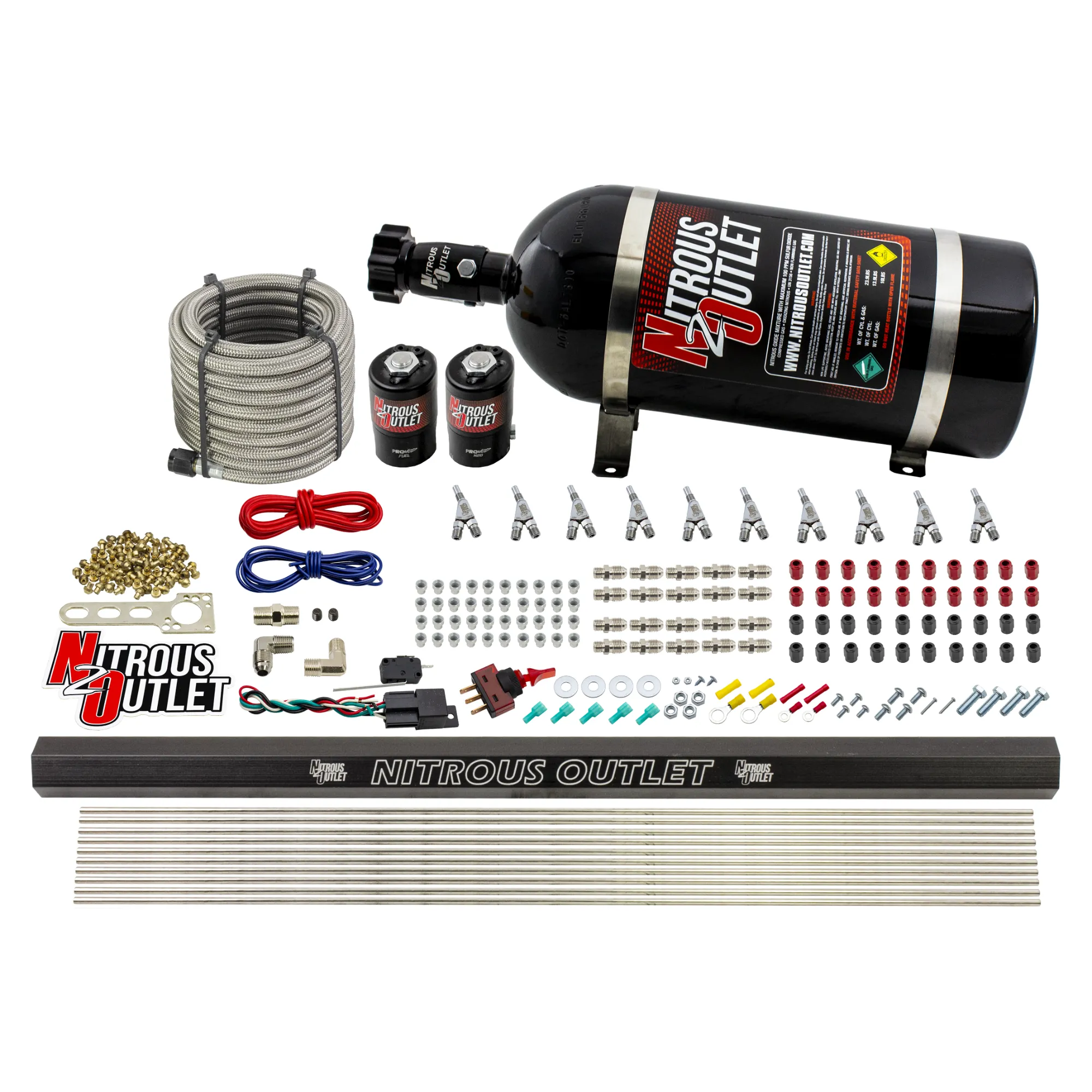 Nitrous Outlet 10 Cylinder Direct Port System - .122 Nitrous Solenoid/.310 Fuel