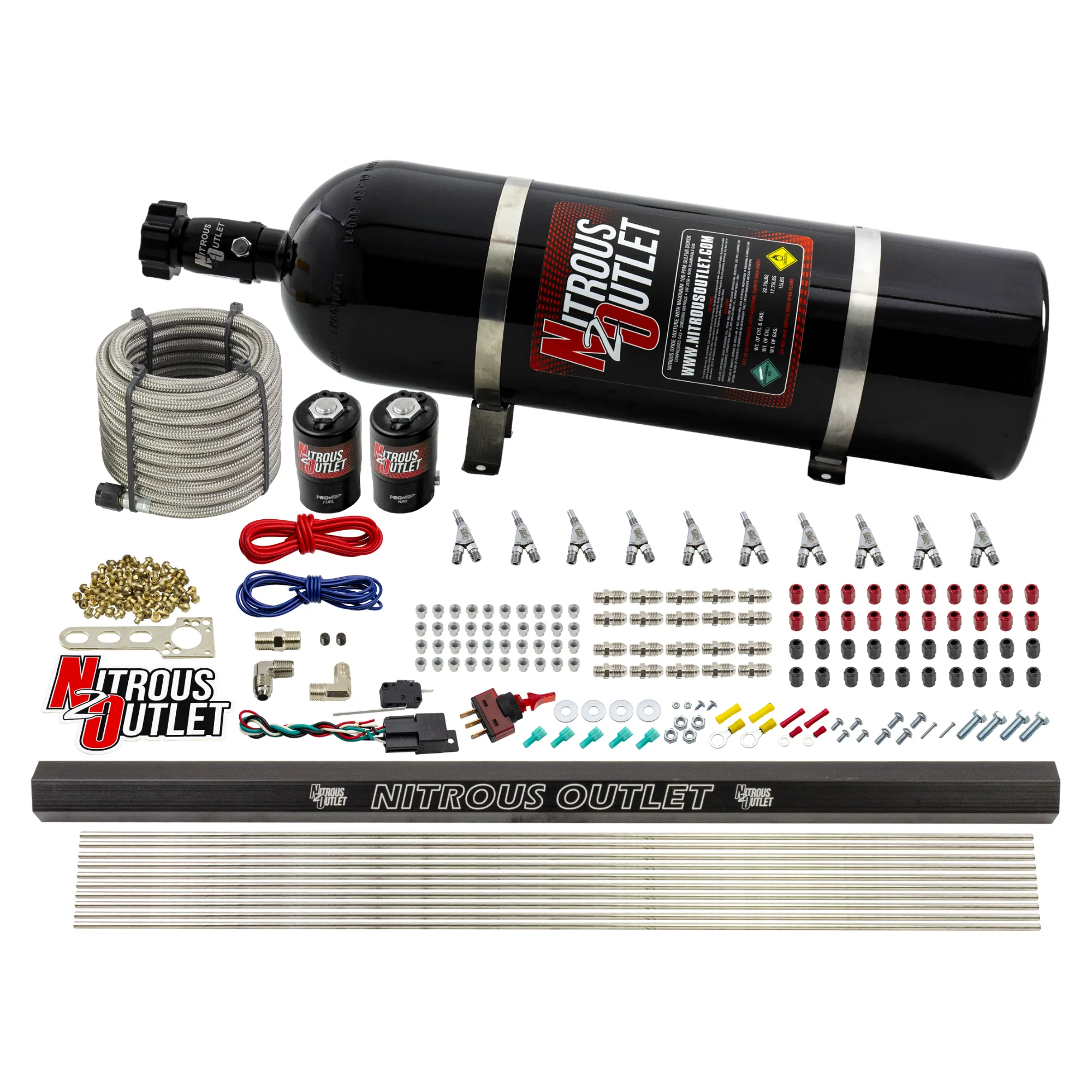 Nitrous Outlet 10 Cylinder Direct Port System - .122 Nitrous Solenoid/.310 Fuel