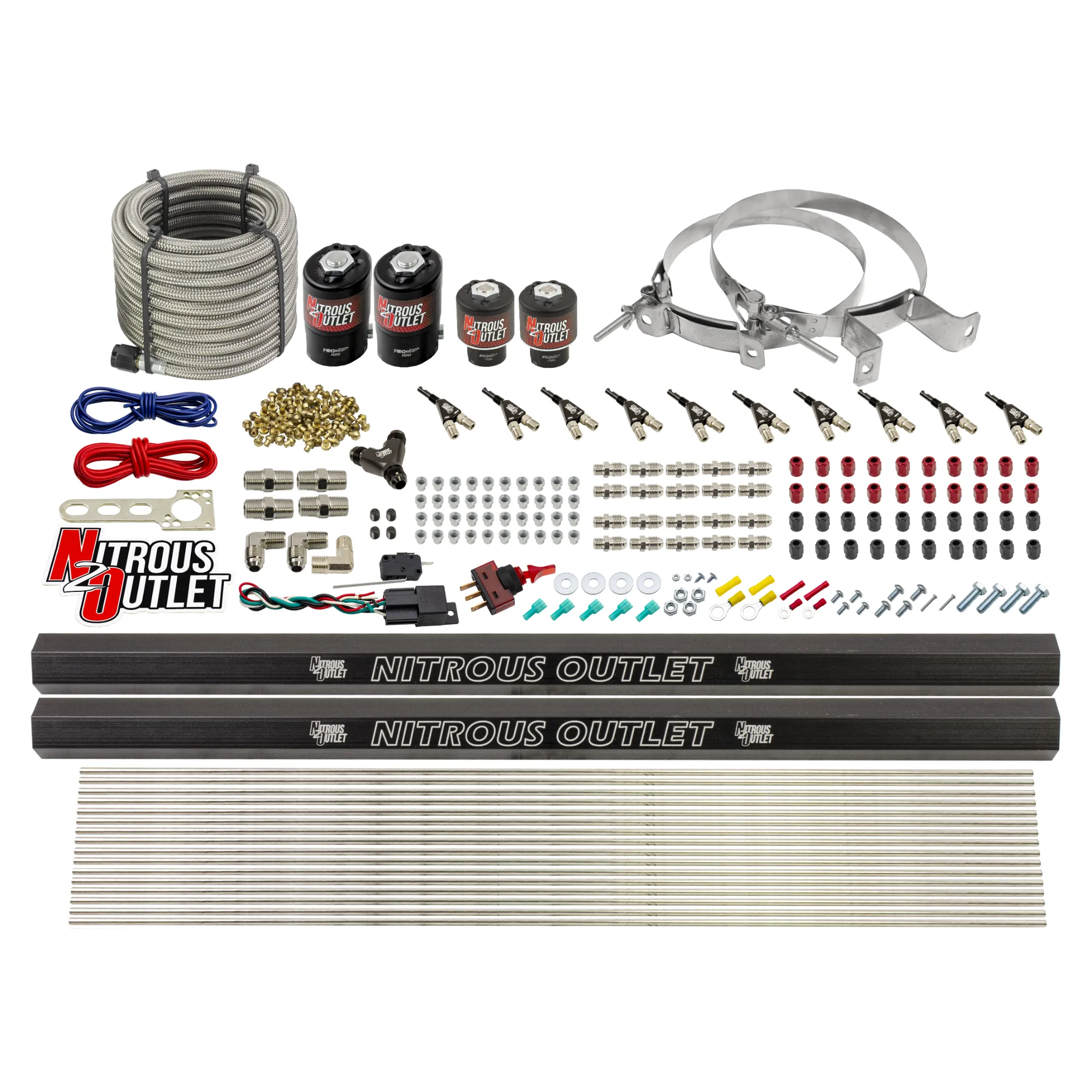 Nitrous Outlet 10 Cylinder Direct Port System - Two .122 Nitrous Solenoid/Two .3