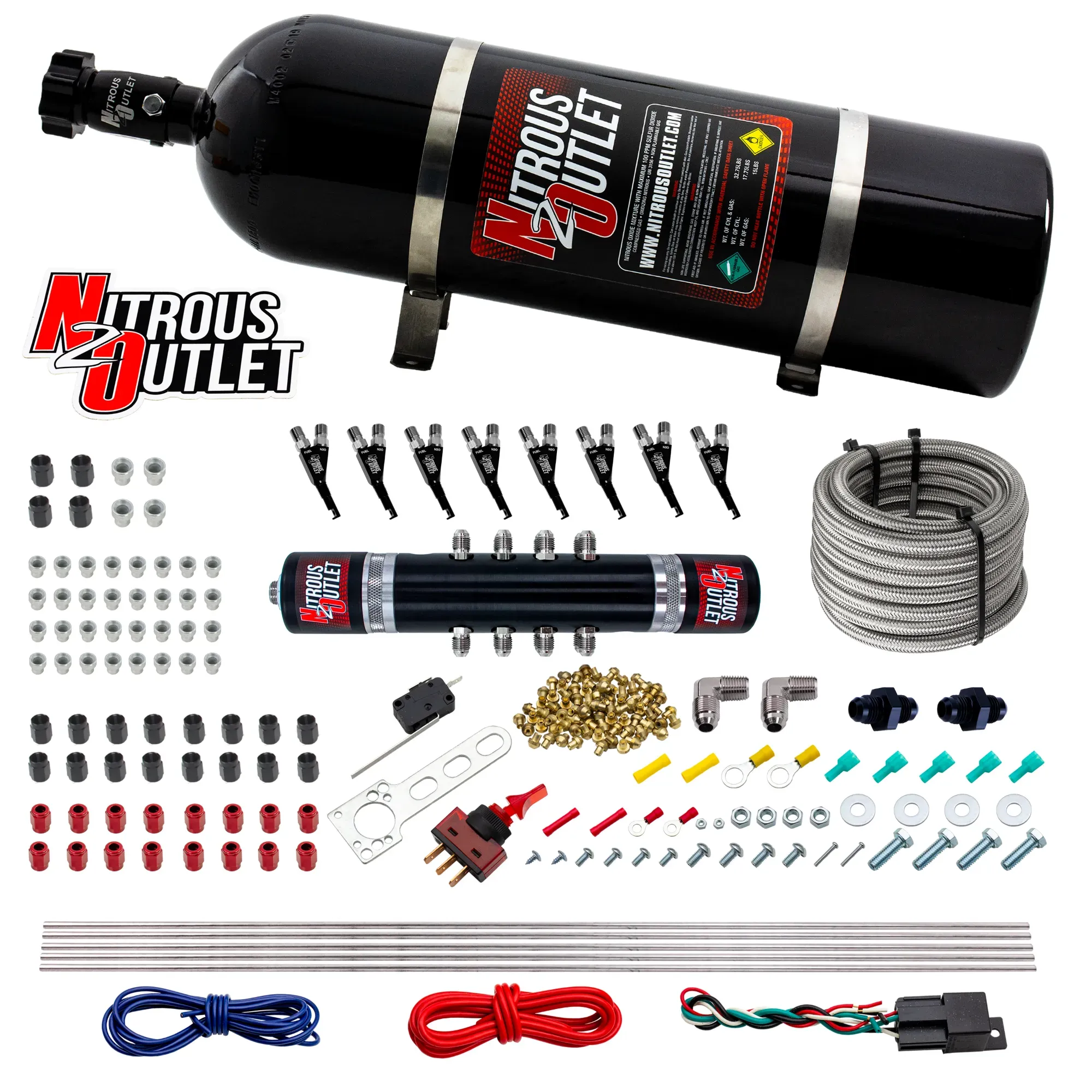 Nitrous Outlet 8 Cylinder 'Black Widow' Direct Port System - .122 Nitrous Soleno