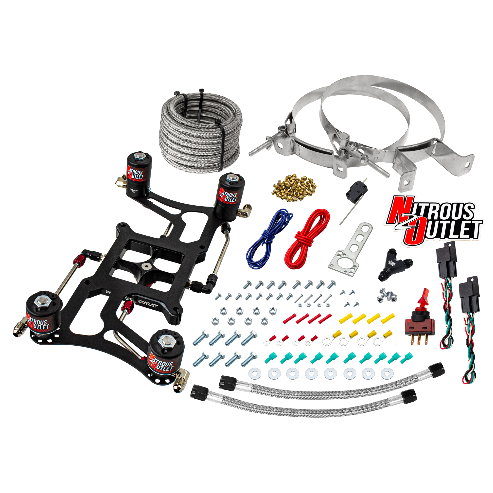 4150 Hornet 2 Dual Stage System Hard-line Two .122 Nitrous Solenoids Two .177 Fu
