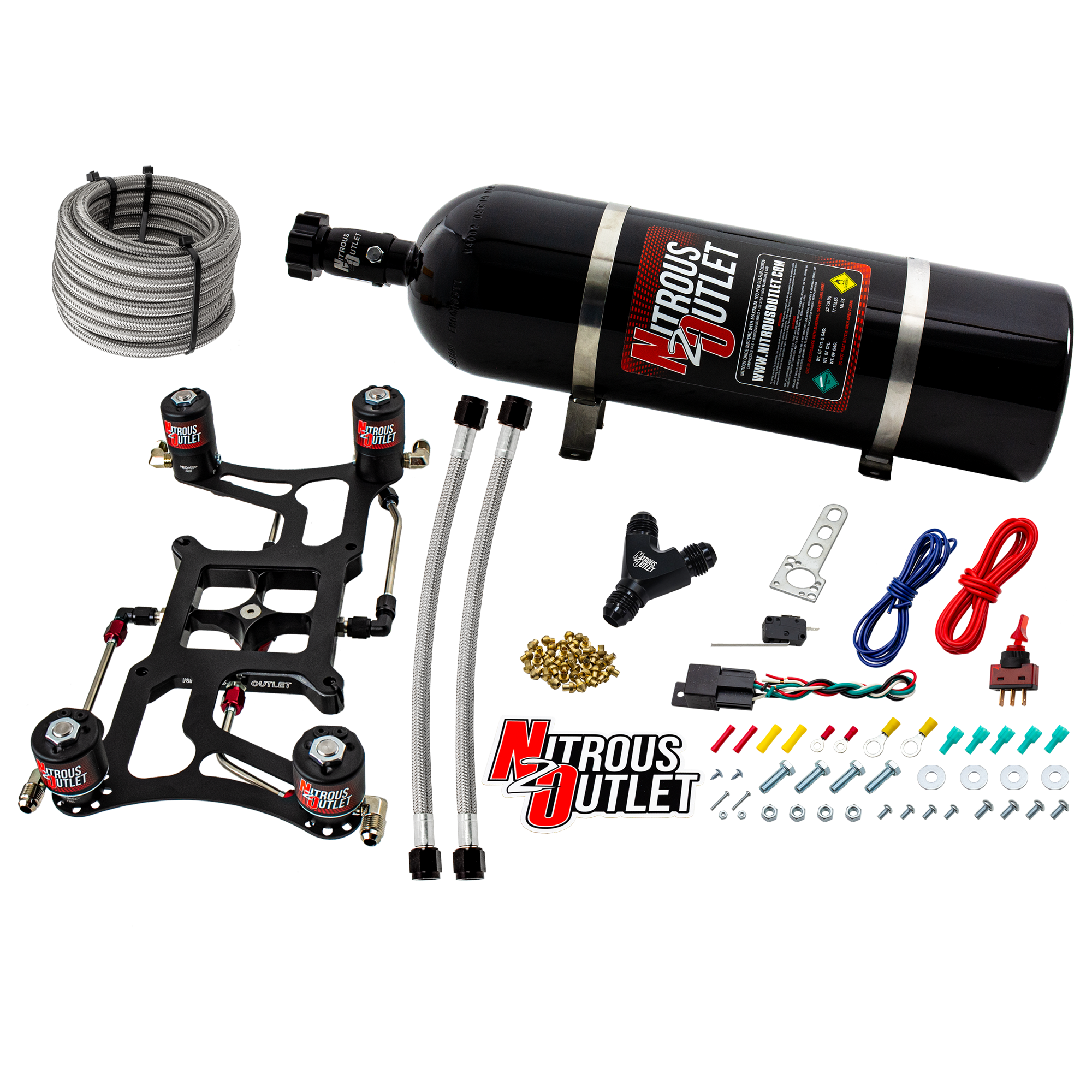 4500 Hornet 2 Dual Stage System Hard-line Two .122 Nitrous Solenoids Two .177 Fu