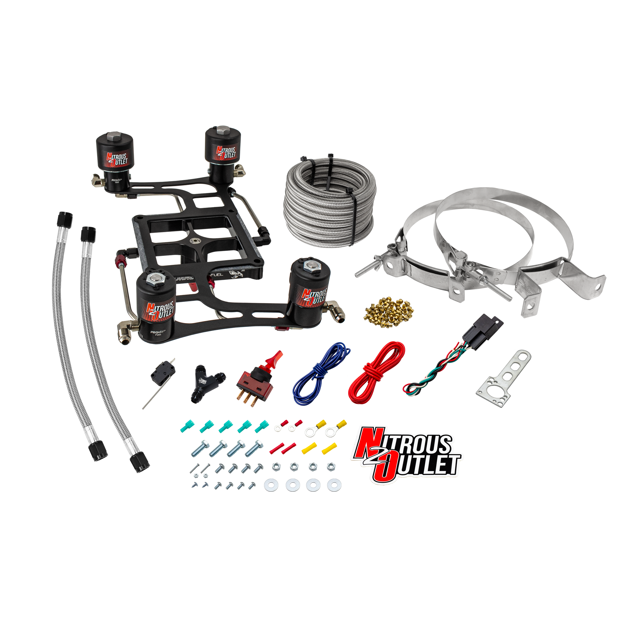 4500 Hornet 3 Race Dual Stage System Hard-line Two .178 Trashcan Nitrous Solenoi