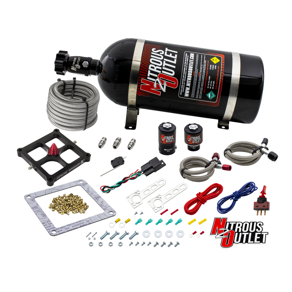 4500 Stinger 3 System Braided Hoses .122 Nitrous Solenoid .177 Fuel Solenoid Uni