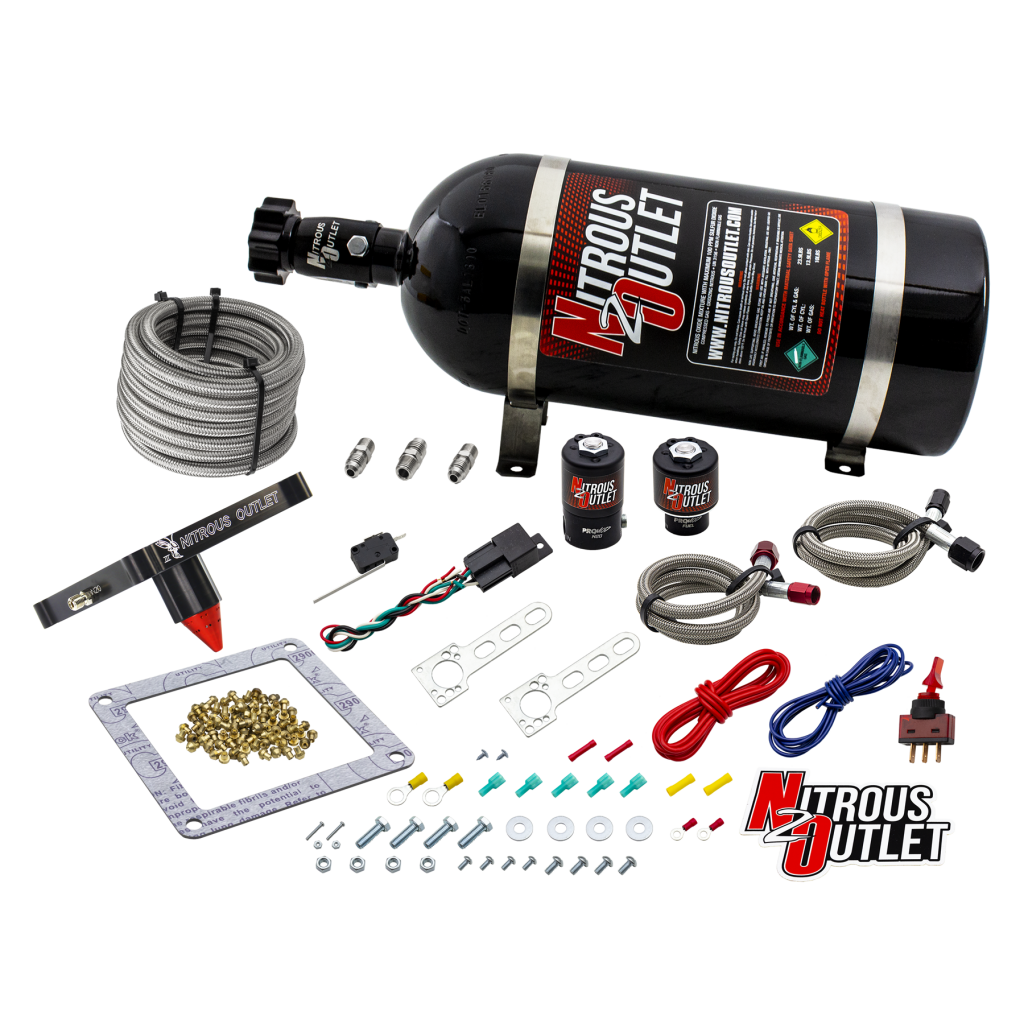 4500 Stinger 3 System Braided Hoses .122 Nitrous Solenoid .177 Fuel Solenoid Uni