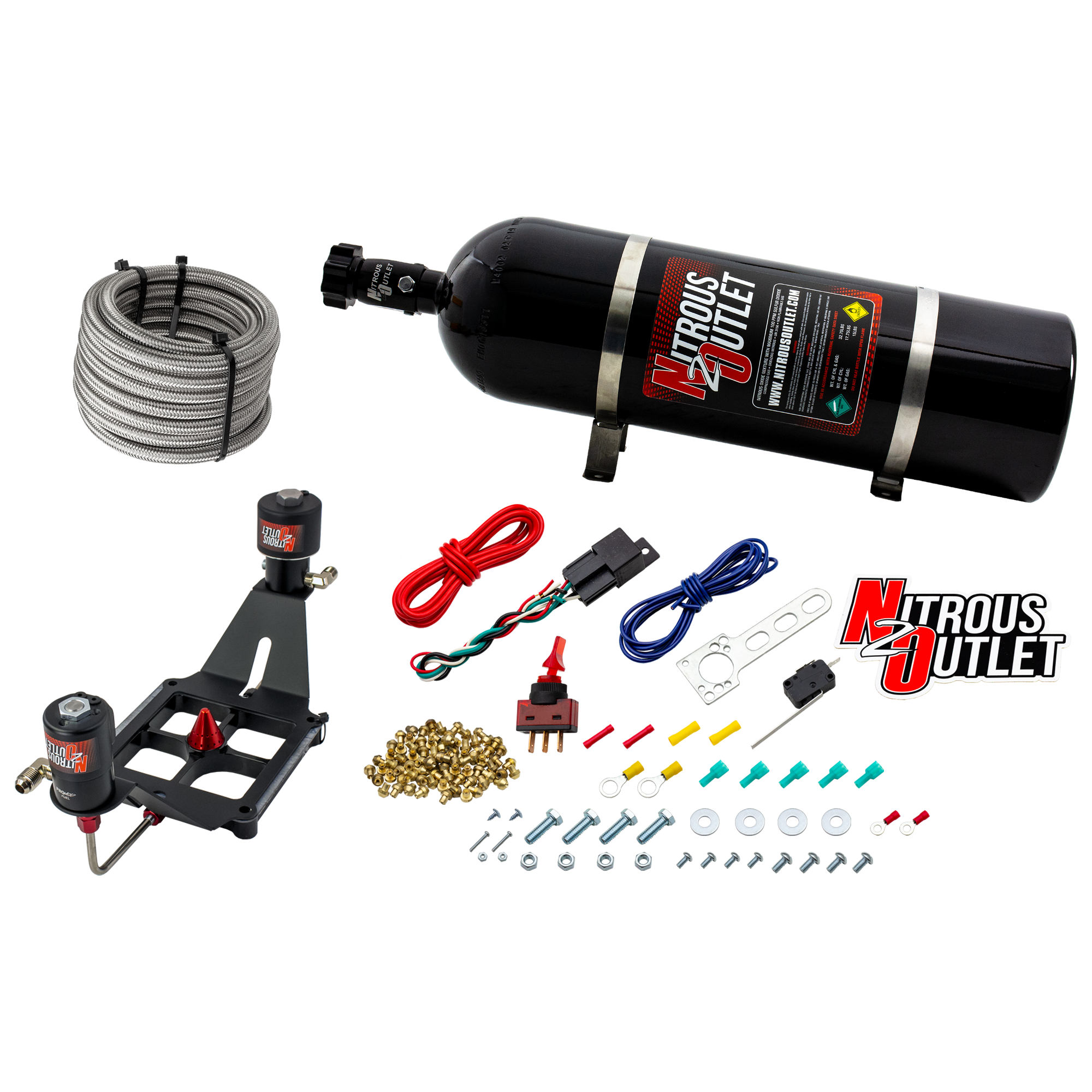 4500 Stinger 2 Race System Hard-line .178 Trashcan Nitrous Solenoid .310 Fuel So