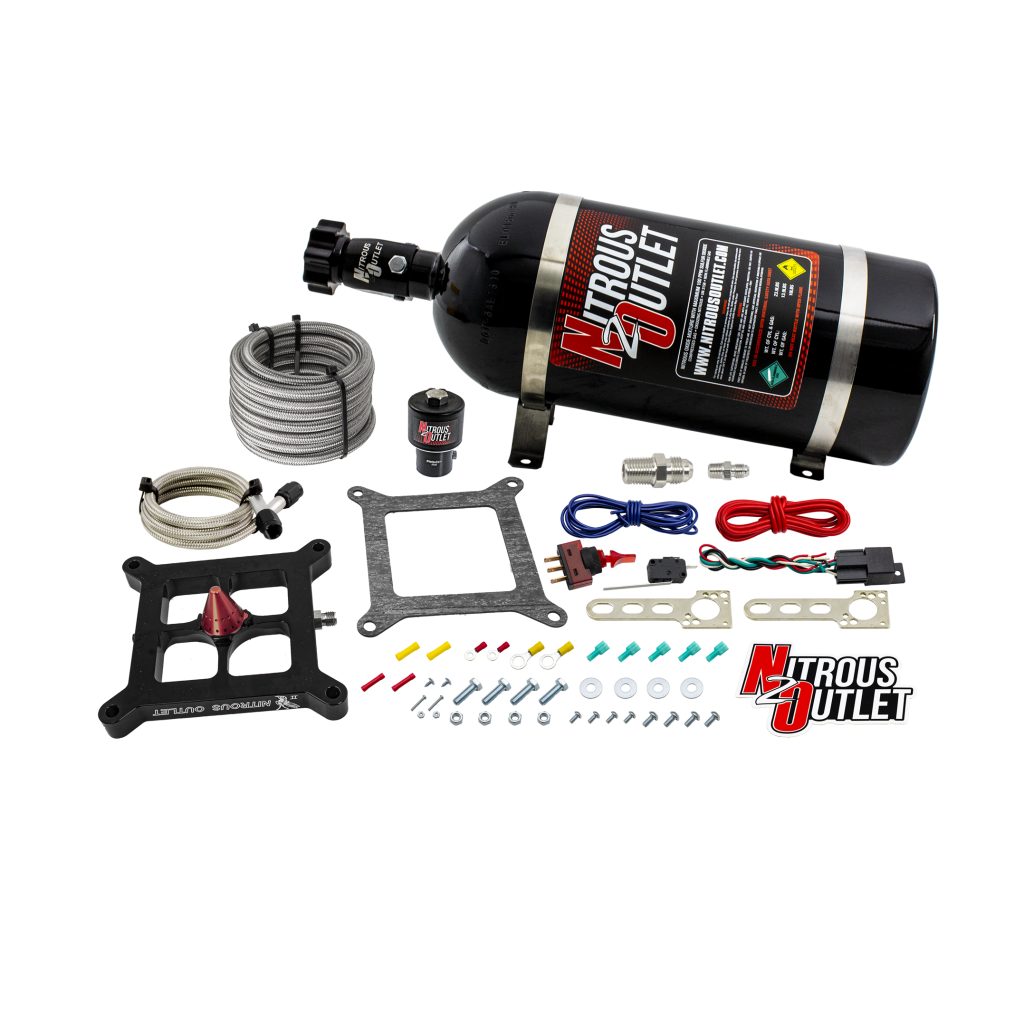 4150 Stinger 3 Dry Race System Braided Hoses .178 Trashcan Nitrous Solenoid Univ