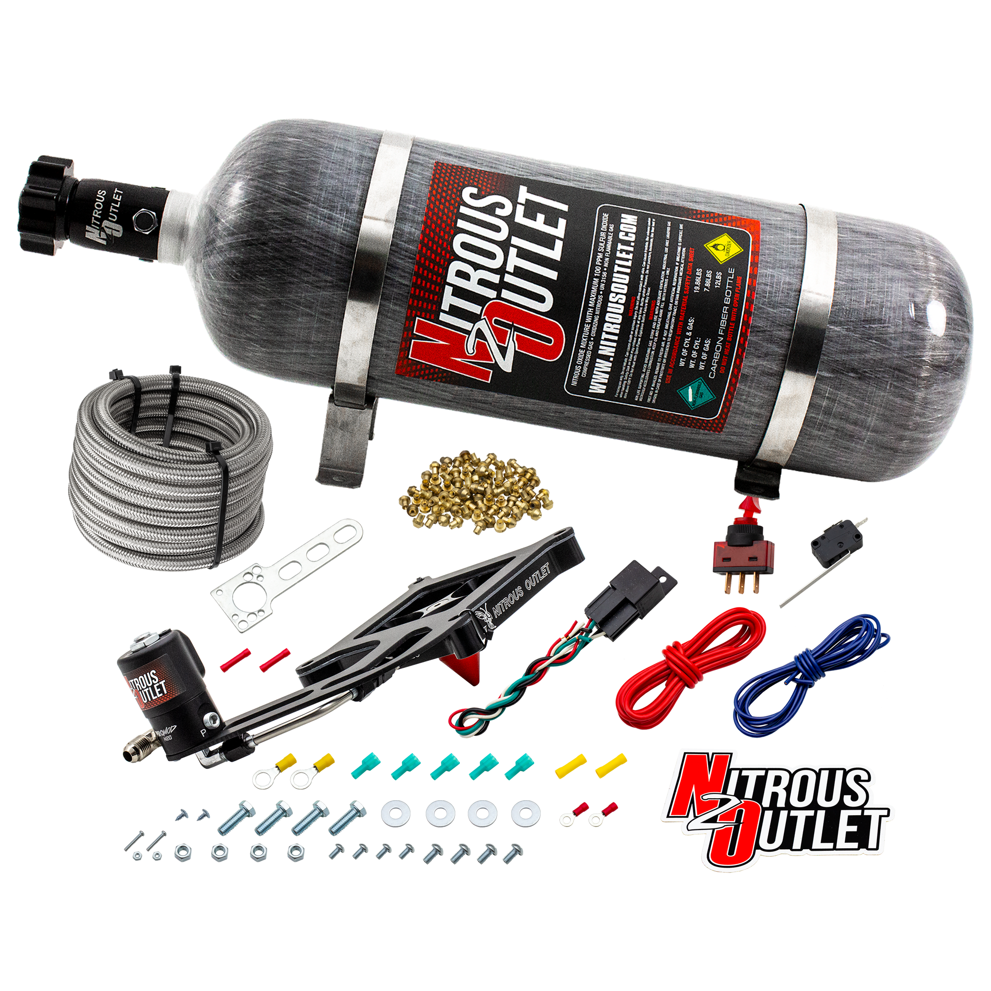 Nitrous Outlet 4150 Stinger 2 Dry System - Hard-line/.122 Nitrous Solenoid/Boome
