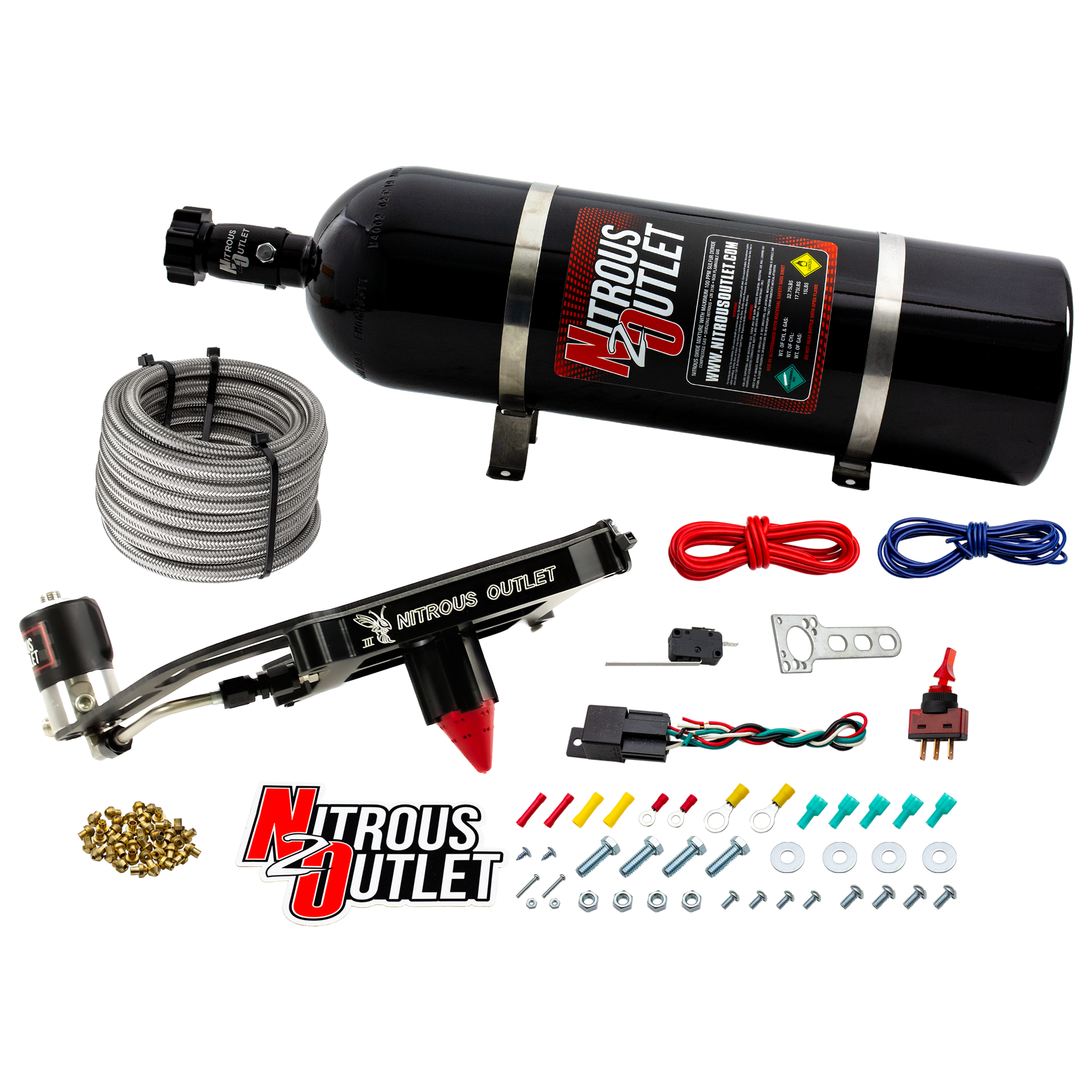 4150 Stinger 3 Dry System Hard-line .122 Nitrous Solenoid Boomerang Solenoid Bra