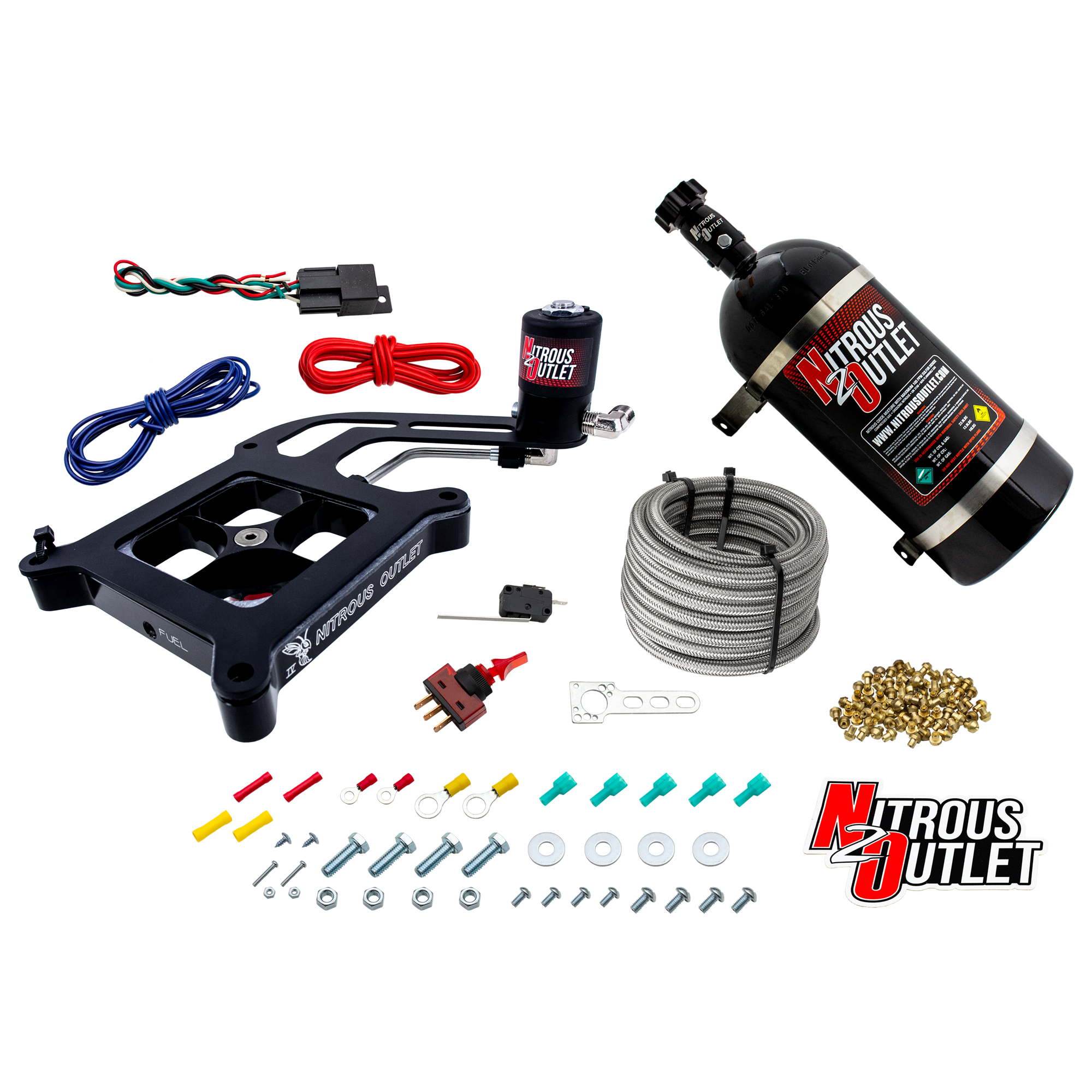 Nitrous Outlet 4150 Stinger 4 Dry System - Hard-line/.122 Nitrous Solenoid/Boome