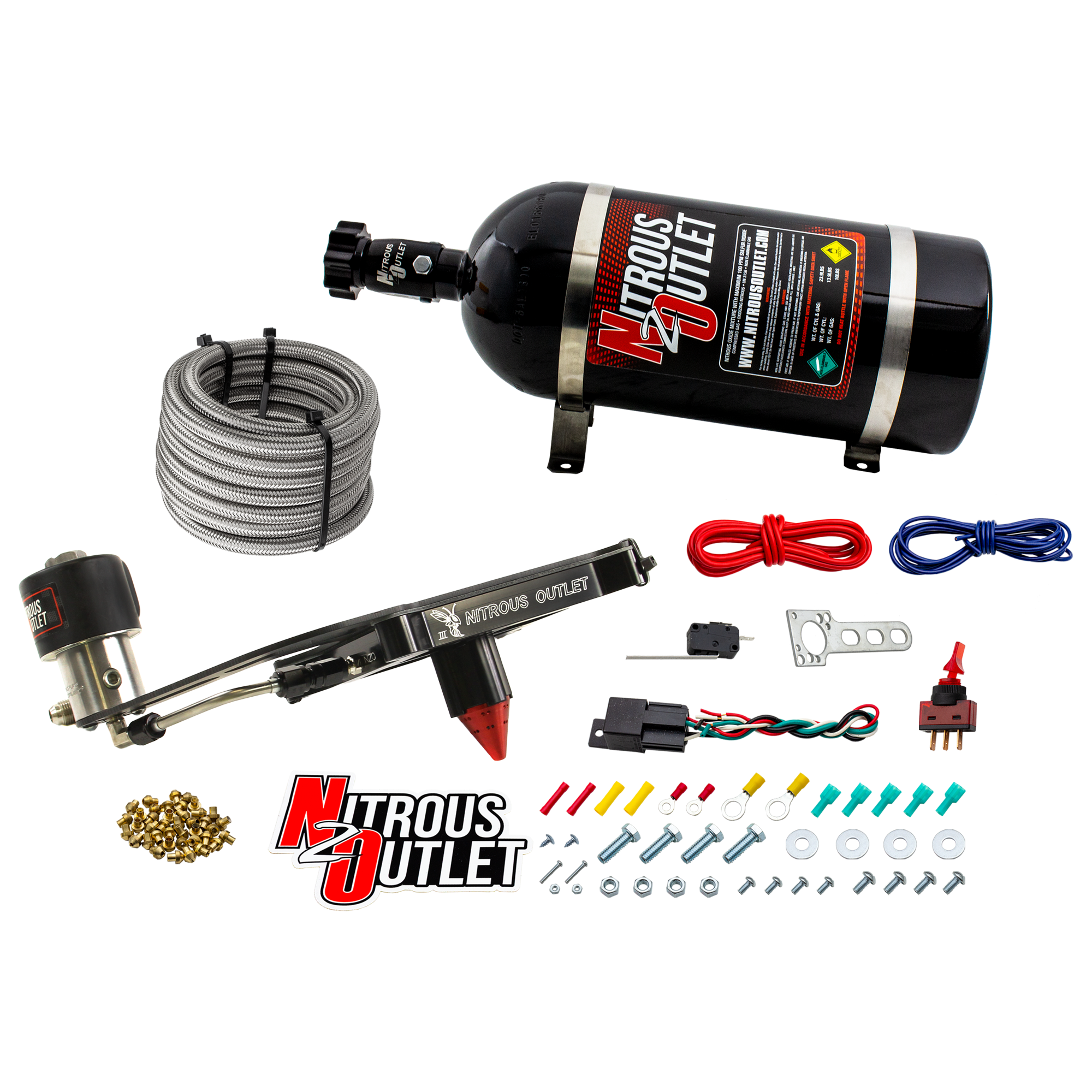 4150 Stinger 3 Dry Race System Hard-line .178 Trashcan Nitrous Solenoid Boomeran