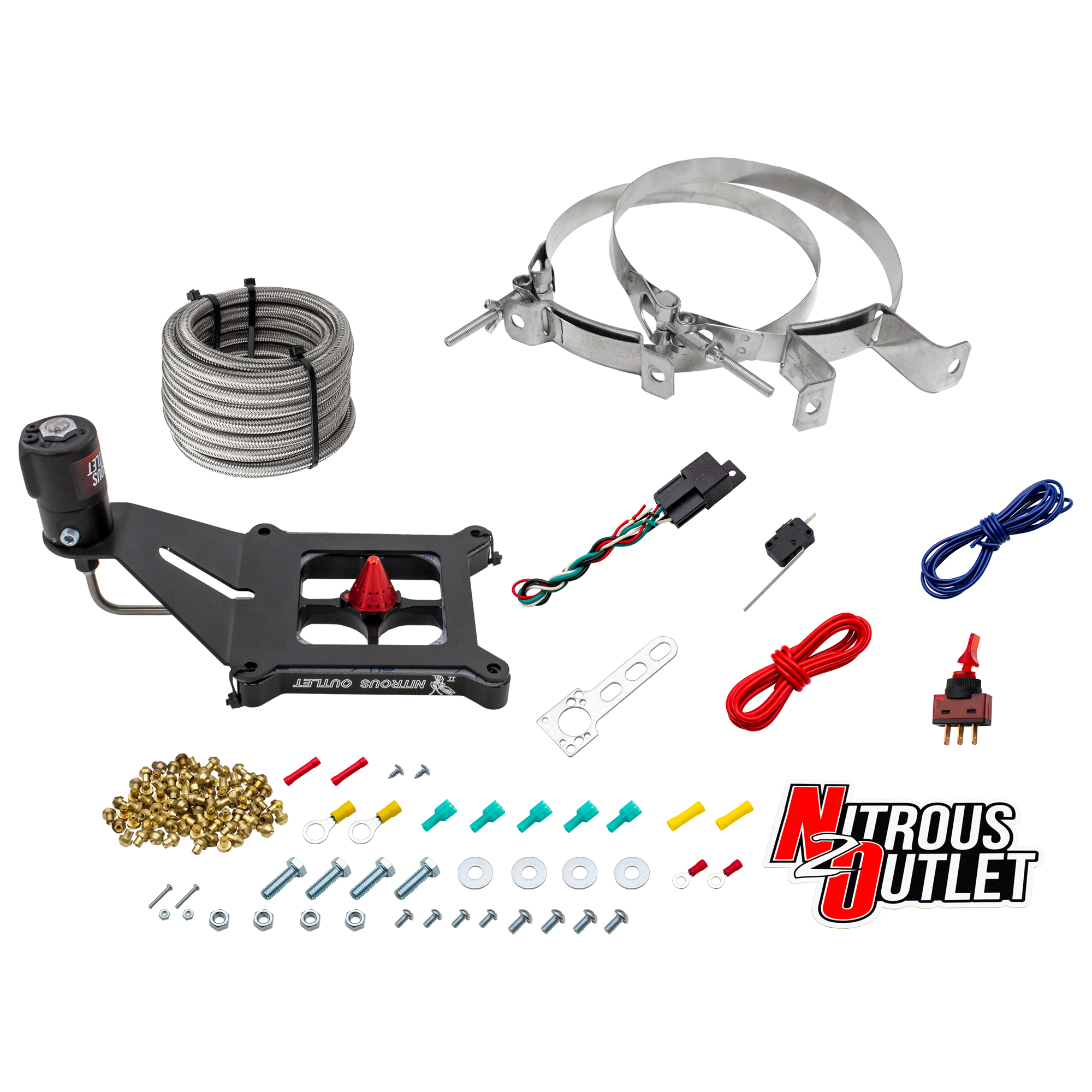 Nitrous Outlet 4150 Stinger 4 Dry System - Hard-line/.122 Nitrous Solenoid/Deep