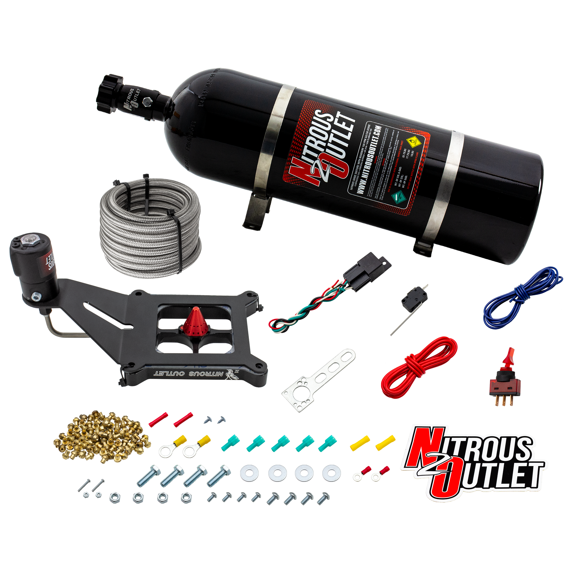 Nitrous Outlet 4150 Stinger 4 Dry System - Hard-line/.122 Nitrous Solenoid/Deep