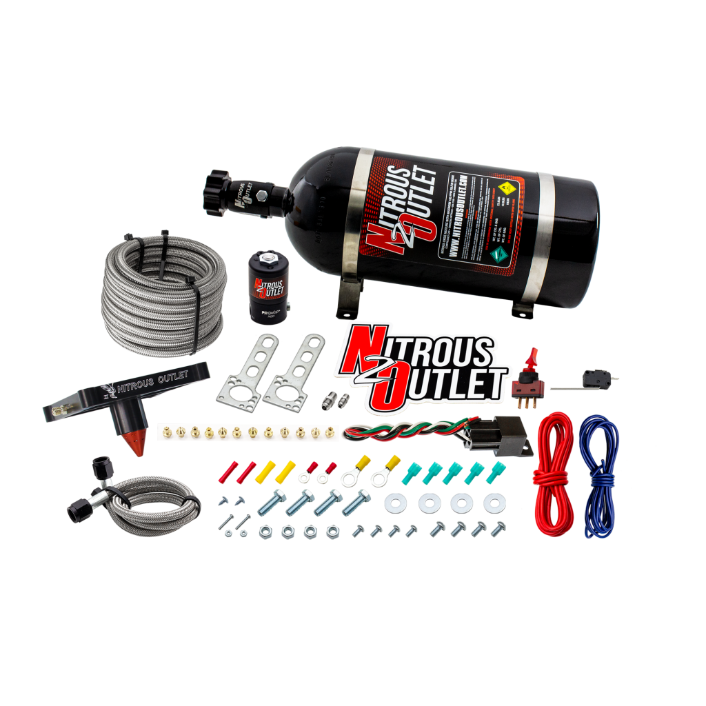 4500 Stinger 2 Dry Race System Braided Hoses .178 Trashcan Nitrous Solenoid Univ