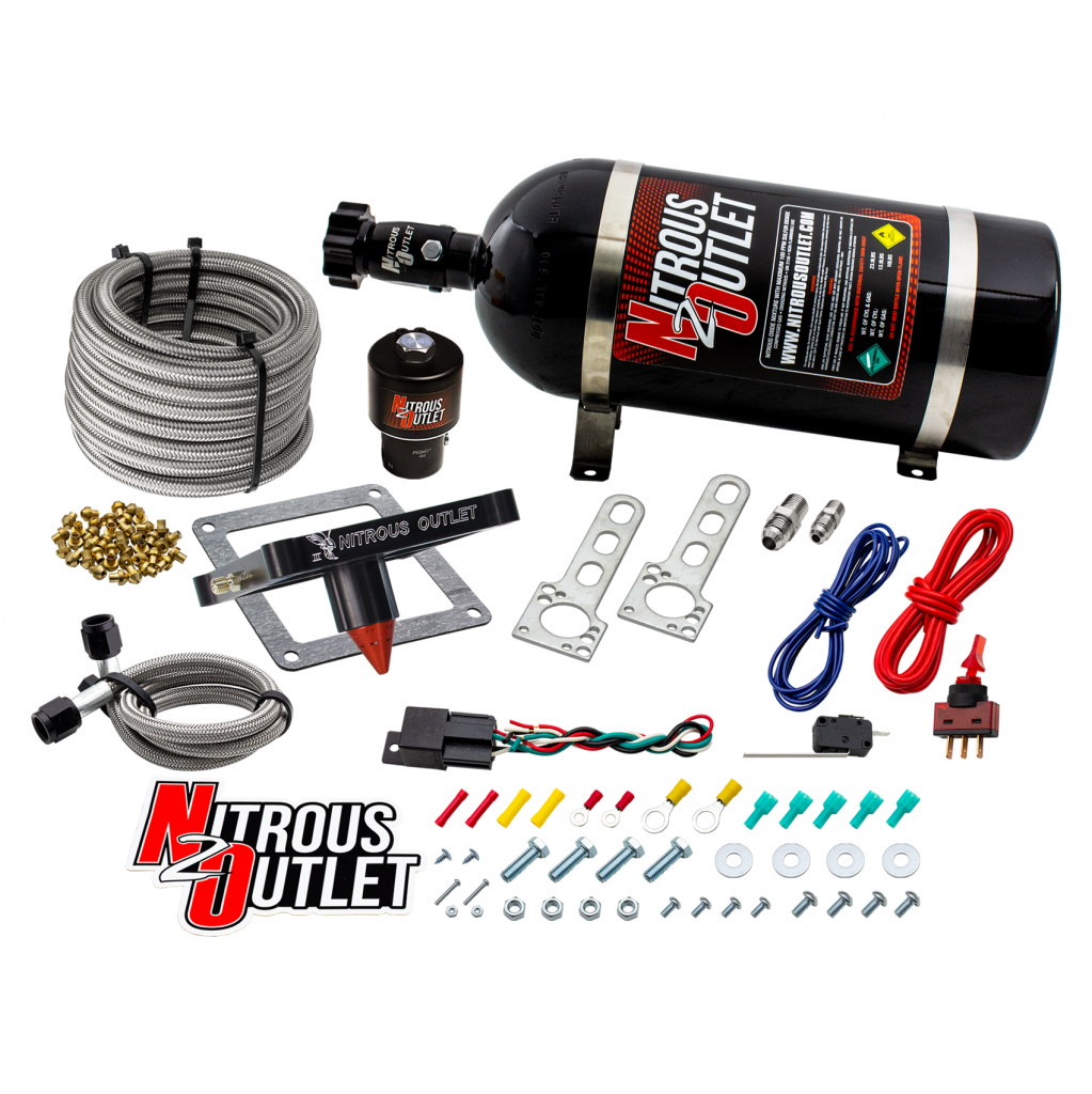 4500 Stinger 4 Dry Race System Braided Hoses .178 Trashcan Nitrous Solenoid Univ