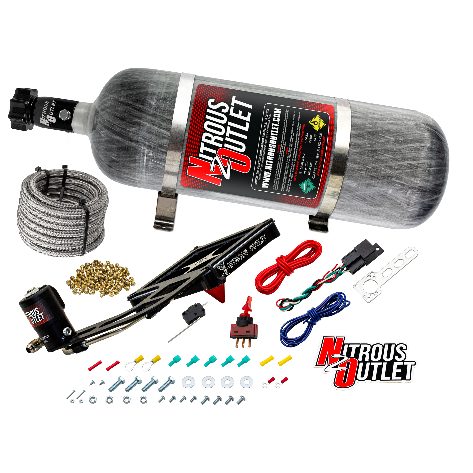 Nitrous Outlet 4500 Stinger 4 Dry System - Hard-line/.122 Nitrous Solenoid/Boome