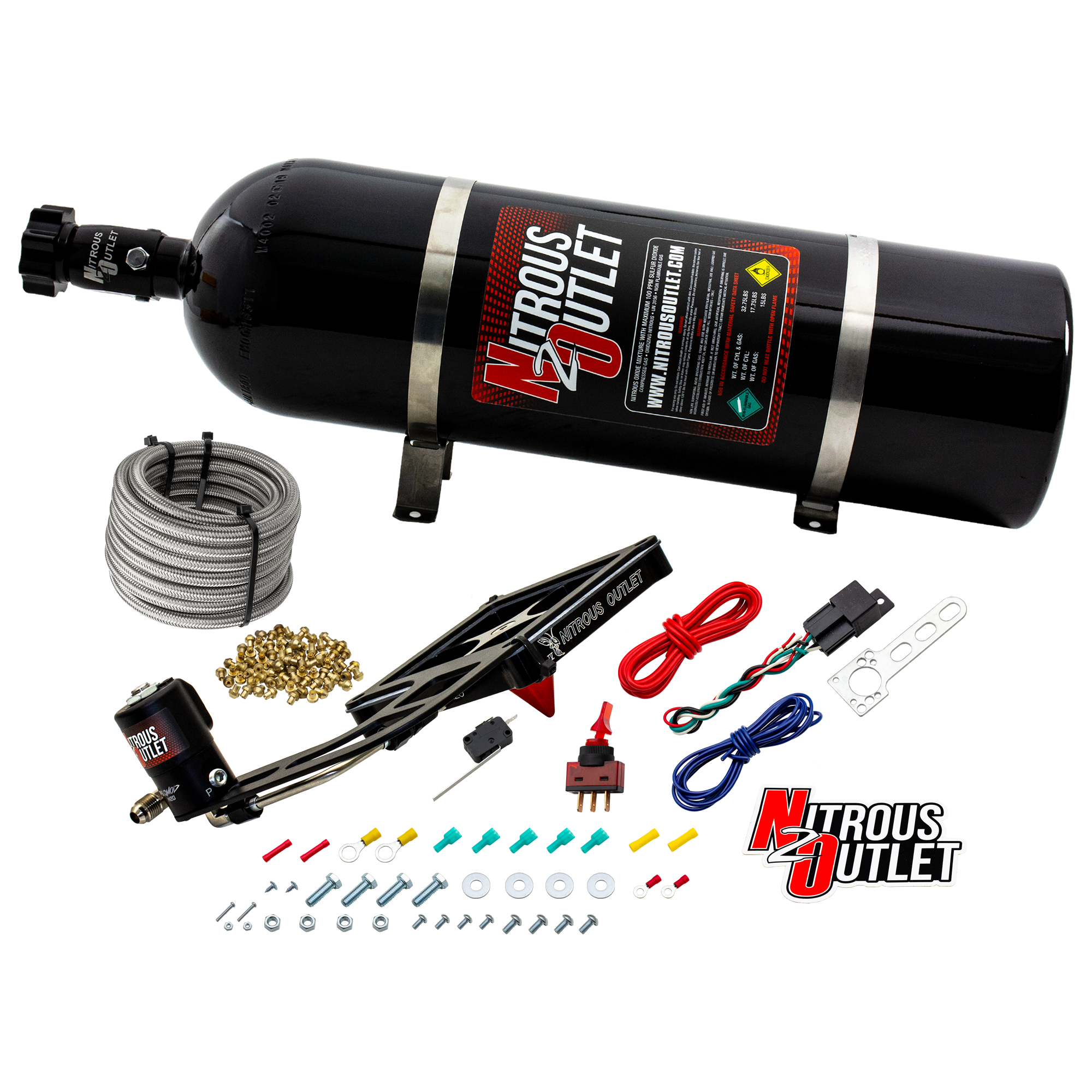 Nitrous Outlet 4500 Stinger 4 Dry System - Hard-line/.122 Nitrous Solenoid/Boome
