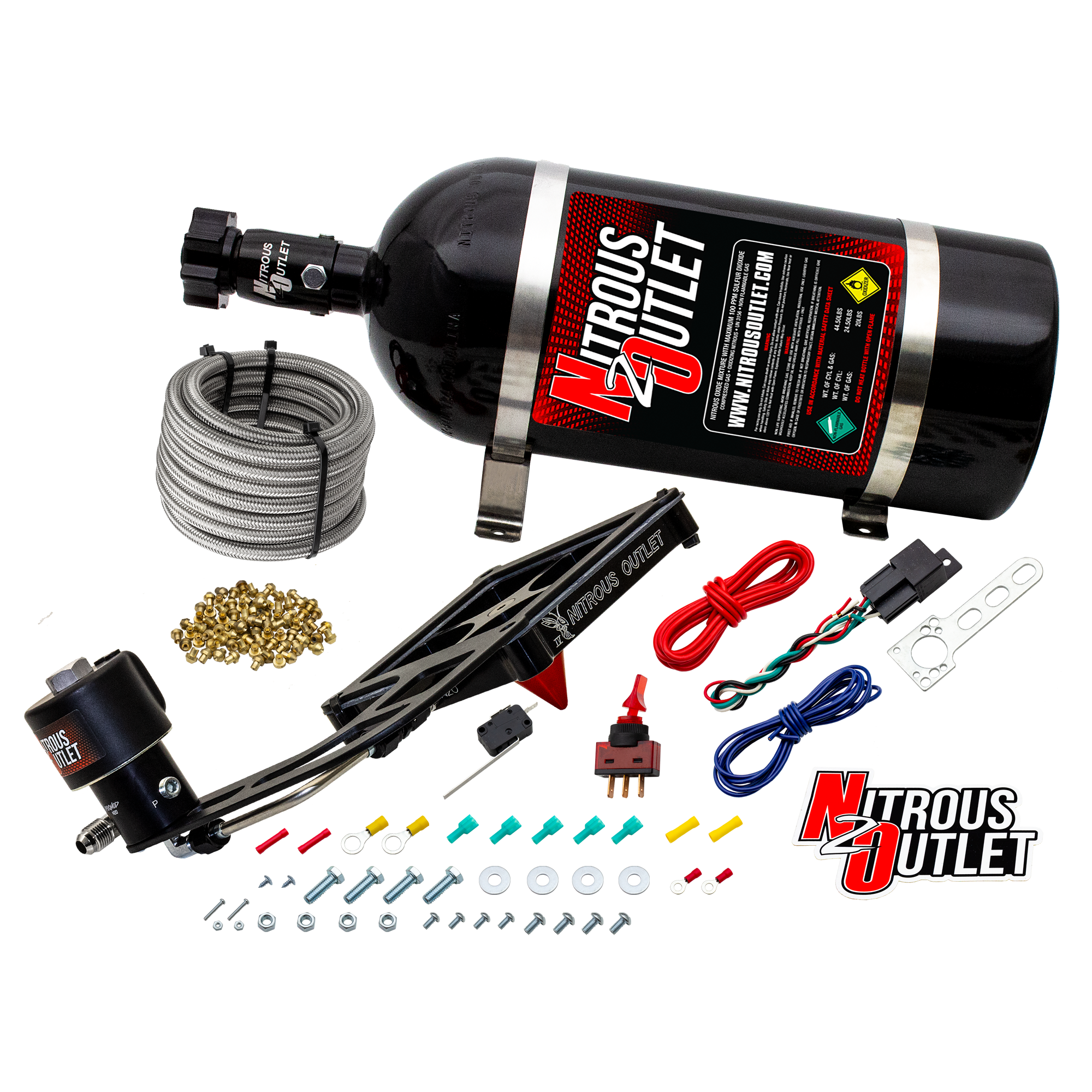 Nitrous Outlet 4500 Stinger 4 Dry Race System - Hard-line/.178 Trashcan Nitrous
