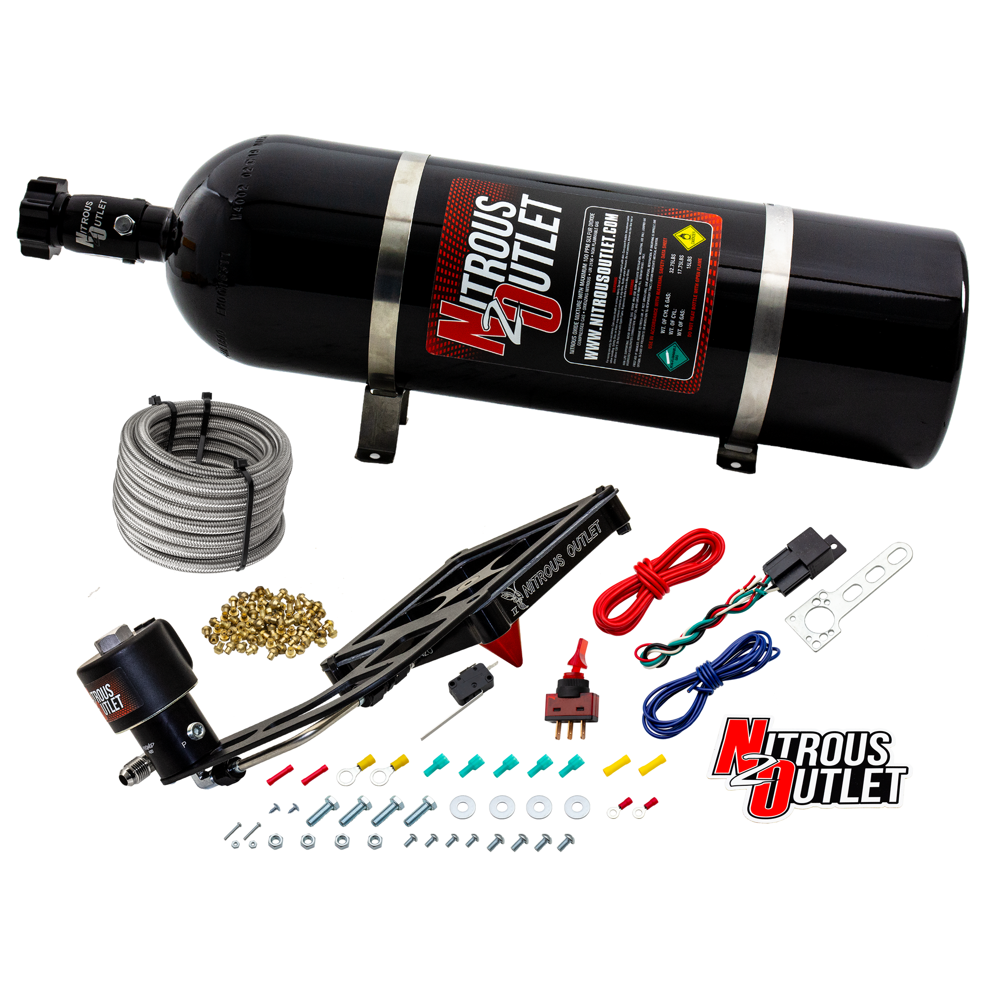 Nitrous Outlet 4500 Stinger 4 Dry Race System - Hard-line/.178 Trashcan Nitrous