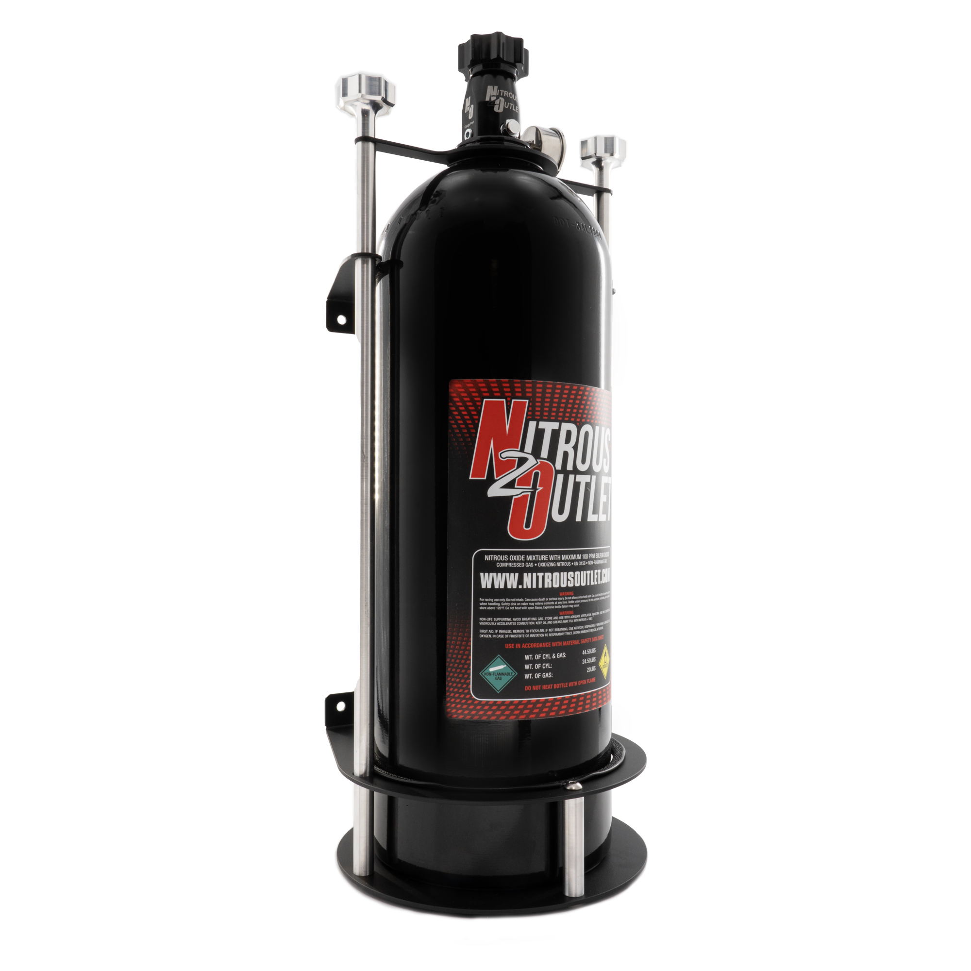 Nitrous Outlet Race-Light Single 20lb Bottle Bracket - Vertical, 00-32037-V