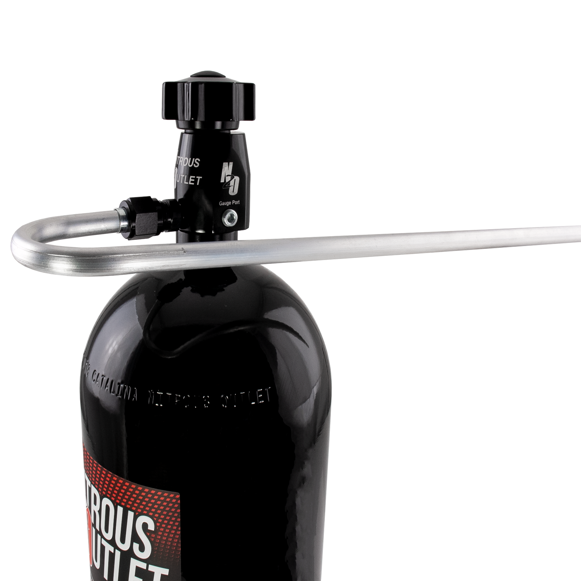 180 Degree Aluminum Pressure Relief Tube Black 8AN B-Nut Nitrous Outlet