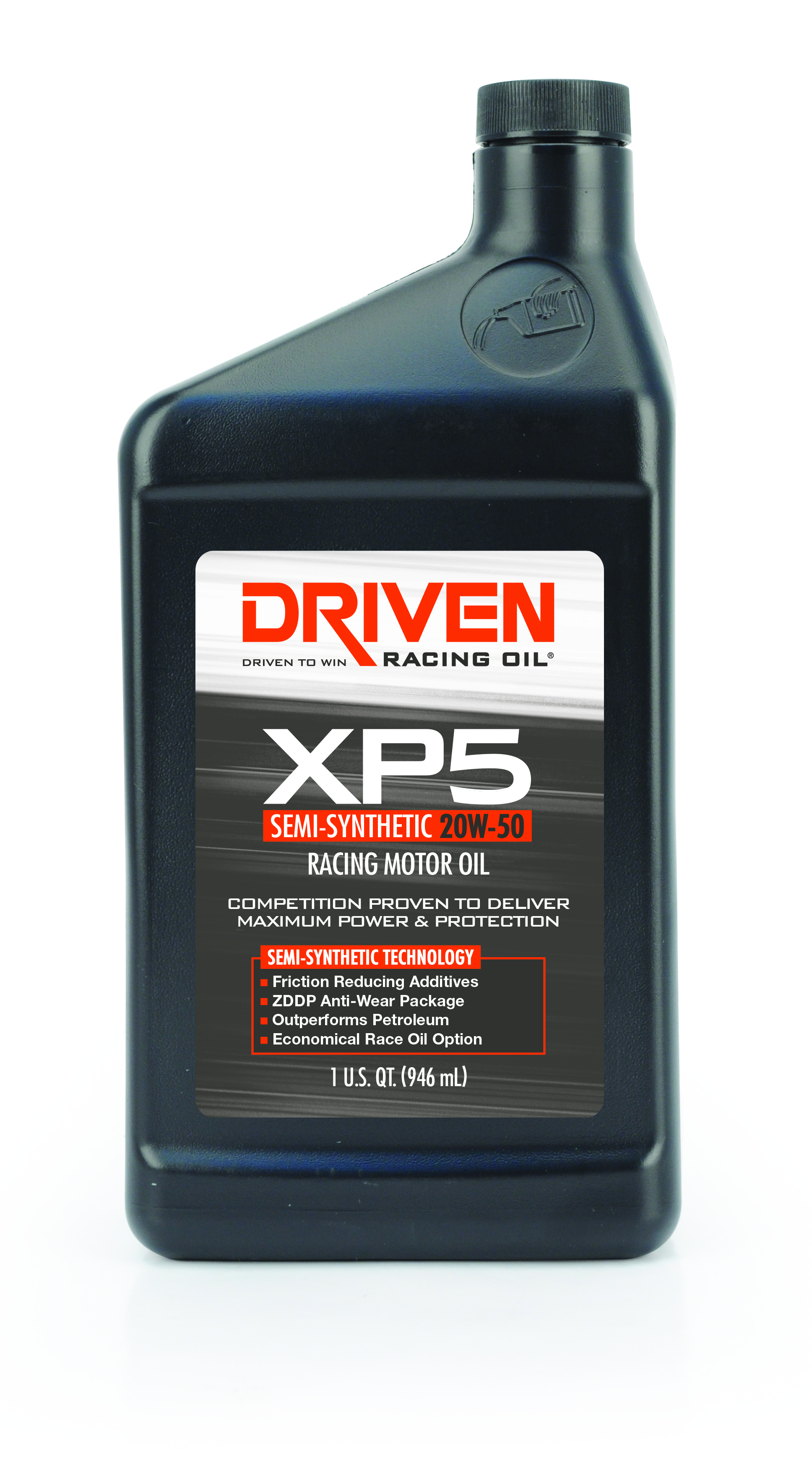 Driven Oil XP5 20W-50 Semi-Synthetic Racing Oil - 1 Quart Bottle JGP00906