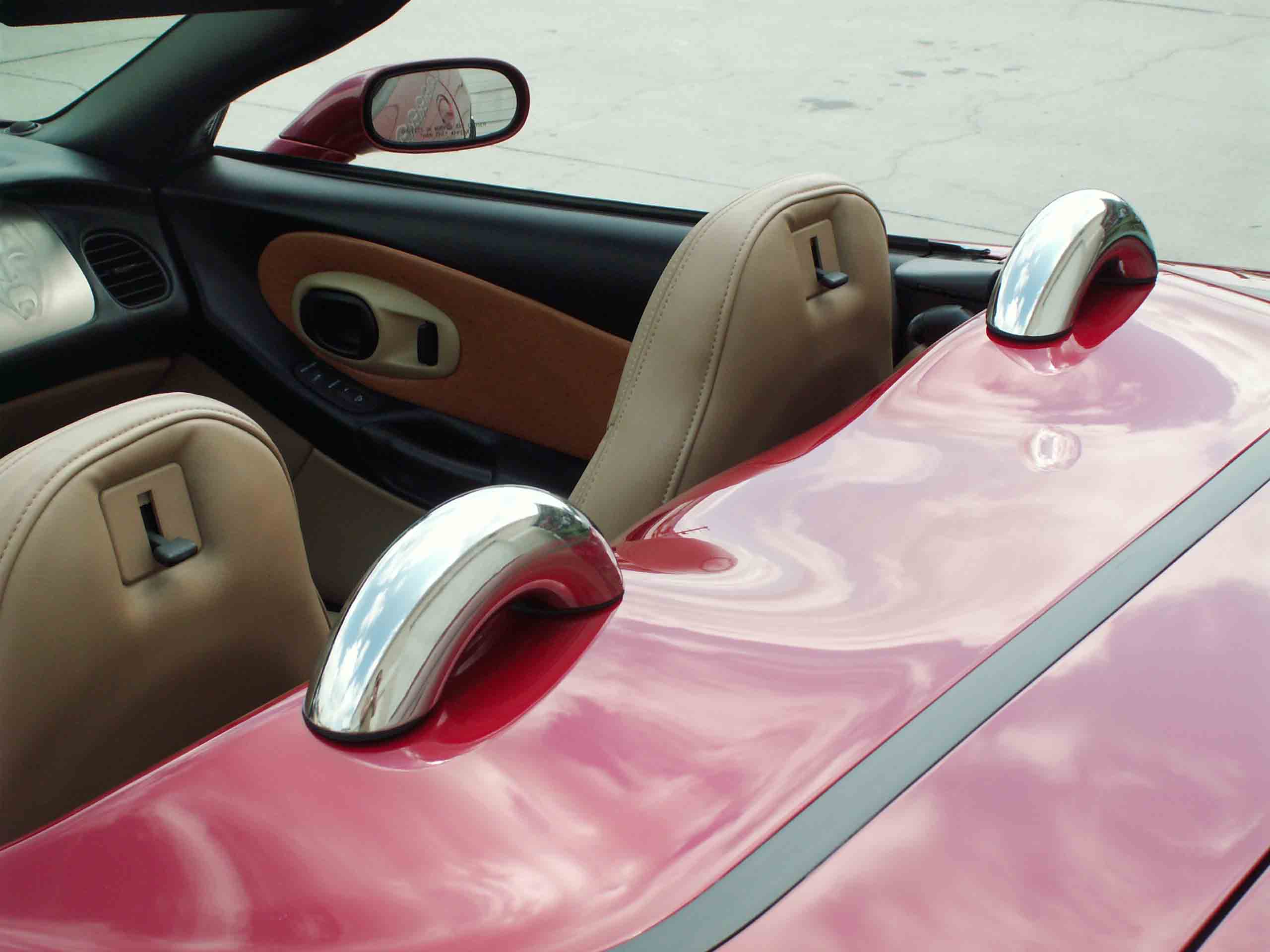 1999-2004 C5 Corvette, Faux Roll Bars Polished Convertible Stainless 2pc, 100% Stainless Steel
