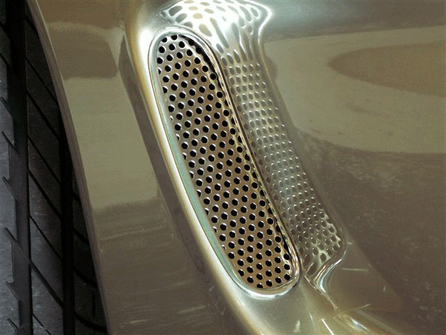 1997-2004 C5 Corvette, Vent Grilles Perforated Side Vent 2pc, 100% Stainless Steel.