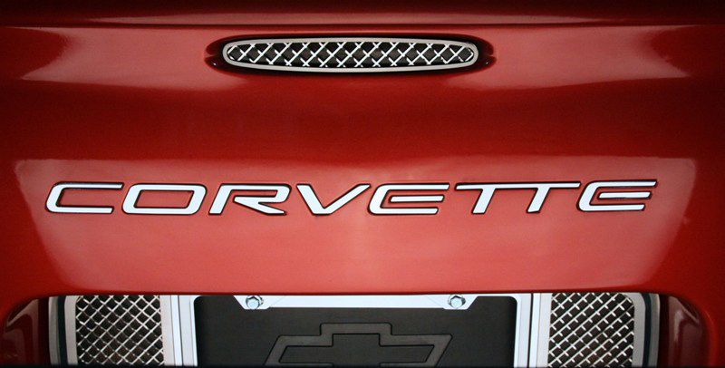 1997-2004 C5 Corvette, Rear Bumper Letters Polished Corvette GML, Stainless Steel