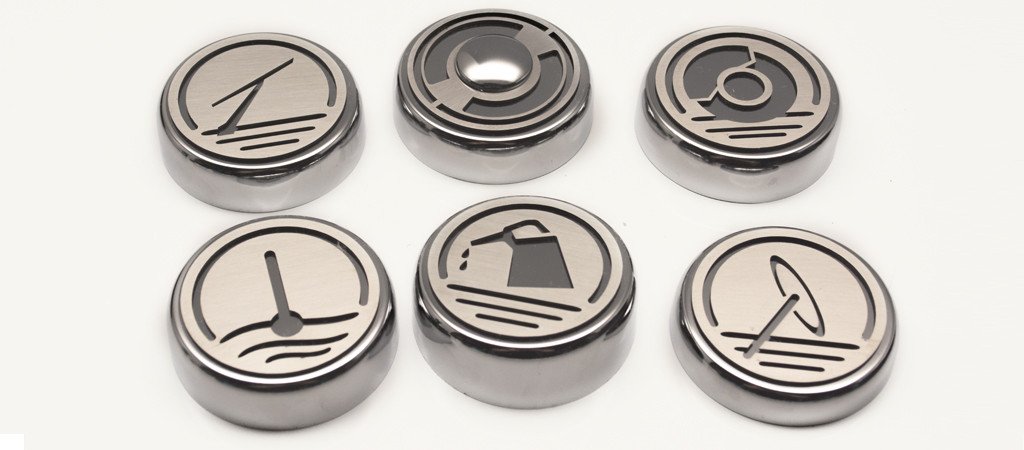 1997-2004 C5 Corvette, Cap Cover Set Executive Series Standard 6pc, Stainless Steel