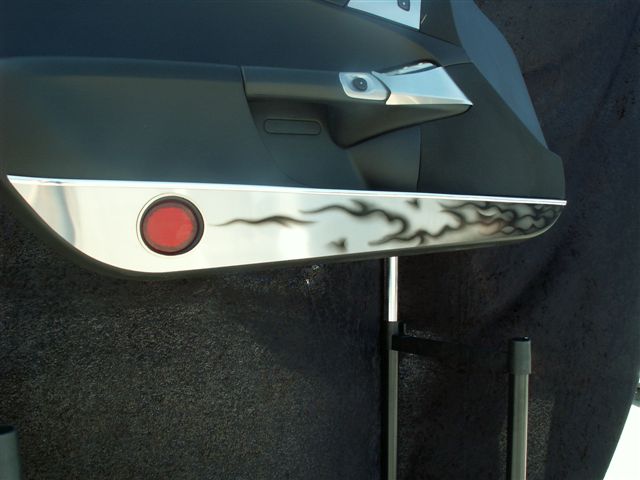 2005-2013 C6 Corvette, Door Guards Satin Black Flame, Stainless Steel