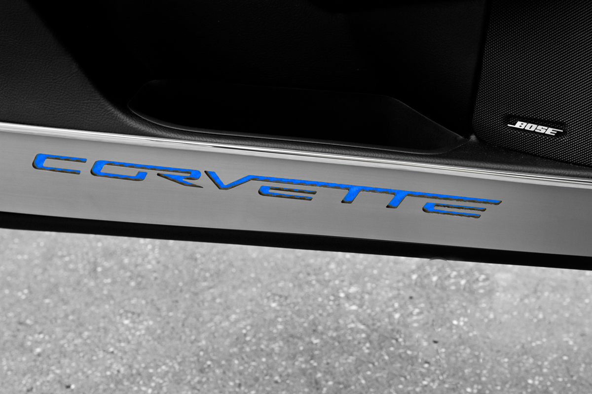 2005-2013 C6 Corvette, Door Guards Corvette Style Satin 2pc, Red, Stainless Steel