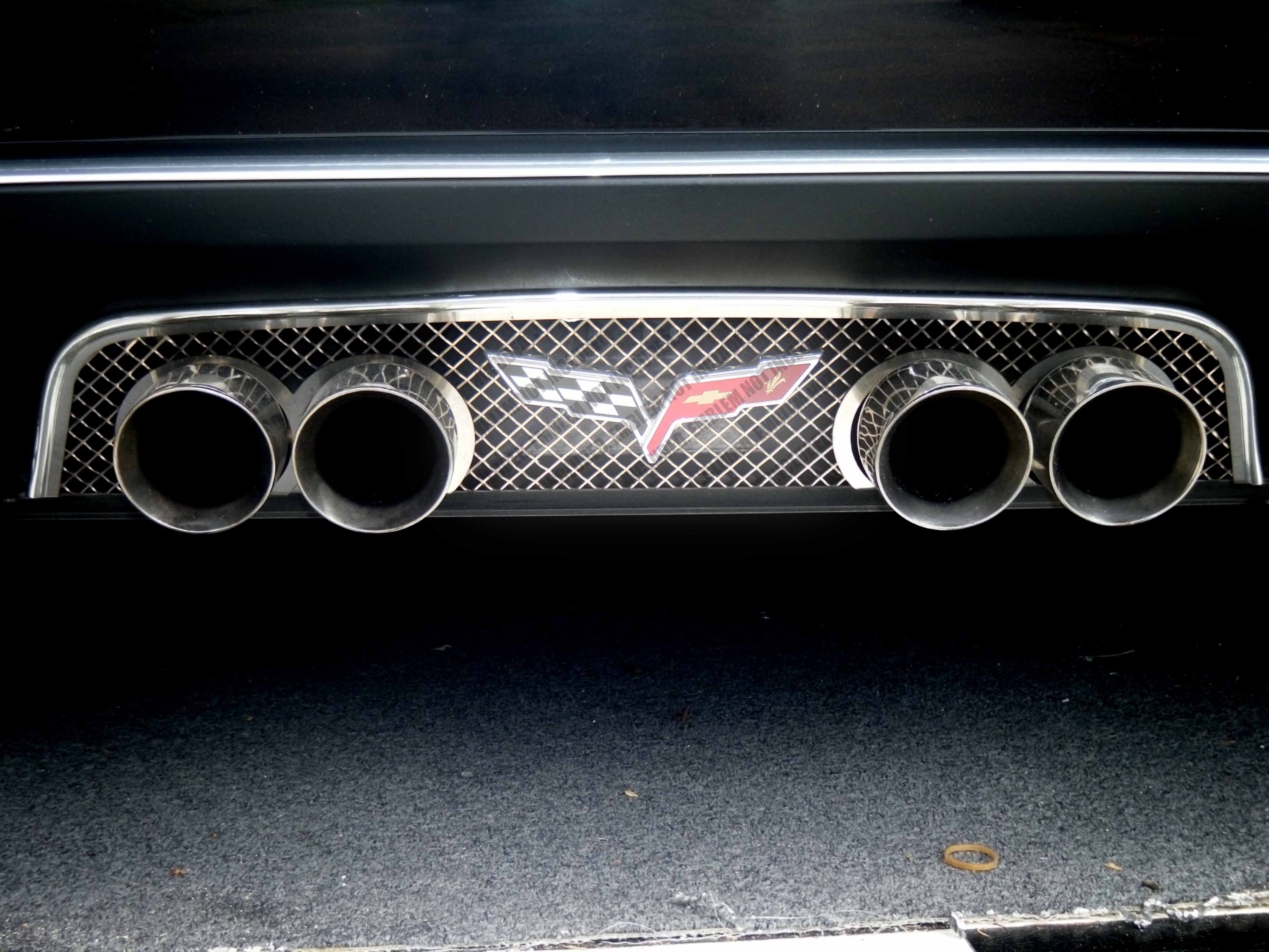 Corvette See Exhaust Type * Exhaust Filler Panel Stock Exhaust Laser Mesh
