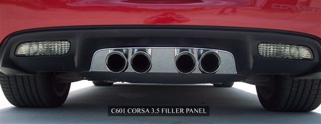 2005-2013 C6 Corvette, Exhaust Filler Panel Corsa 3.5 Polished, Stainless Steel
