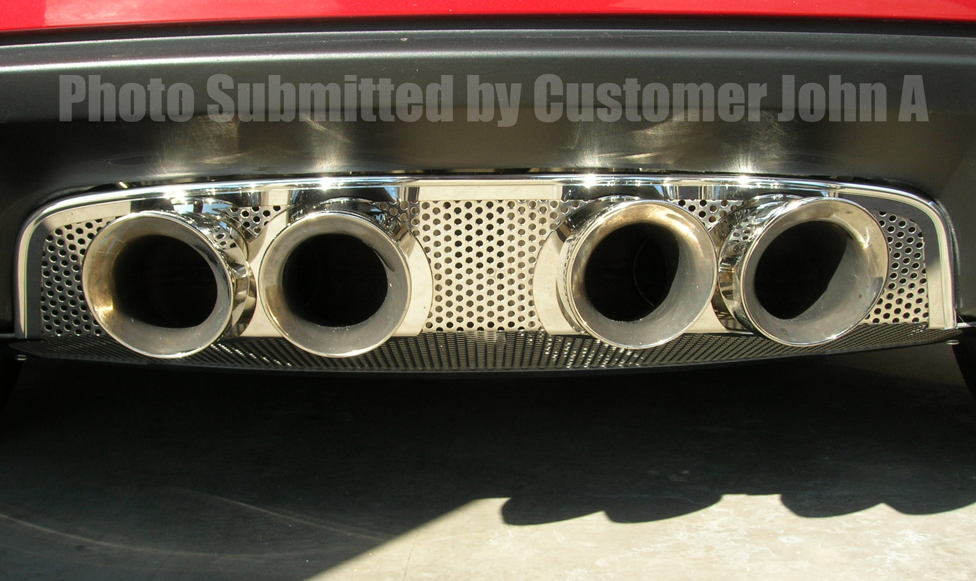 2005-2013 C6 Corvette, Exhaust Filler Panel Corsa 3.5 Perforated, Stainless Steel