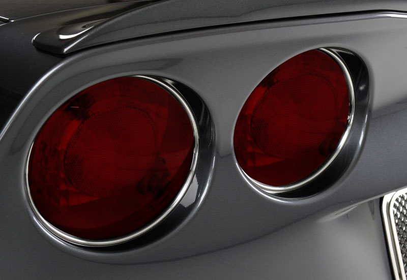 2005-2013 C6 Corvette, Taillight Chrome Vinyl Trim Kit 4pc, Stainless Steel