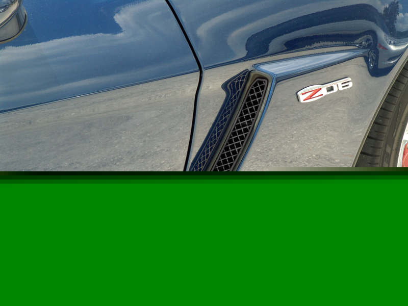 2006-2013 C6 Z06 Corvette, Vent Grilles Laser Mesh Side 2pc Front Z06 Black Stealth, Stainless Steel