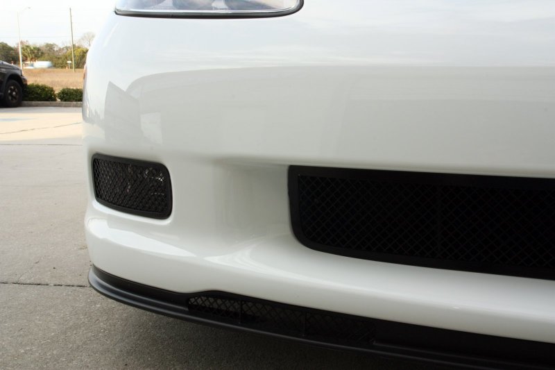 2006-2013 C6 ZR1/Z06/GS Corvette, Driving Light Covers Laser Mesh Black Stealth 2pc Z06, Stainless Steel