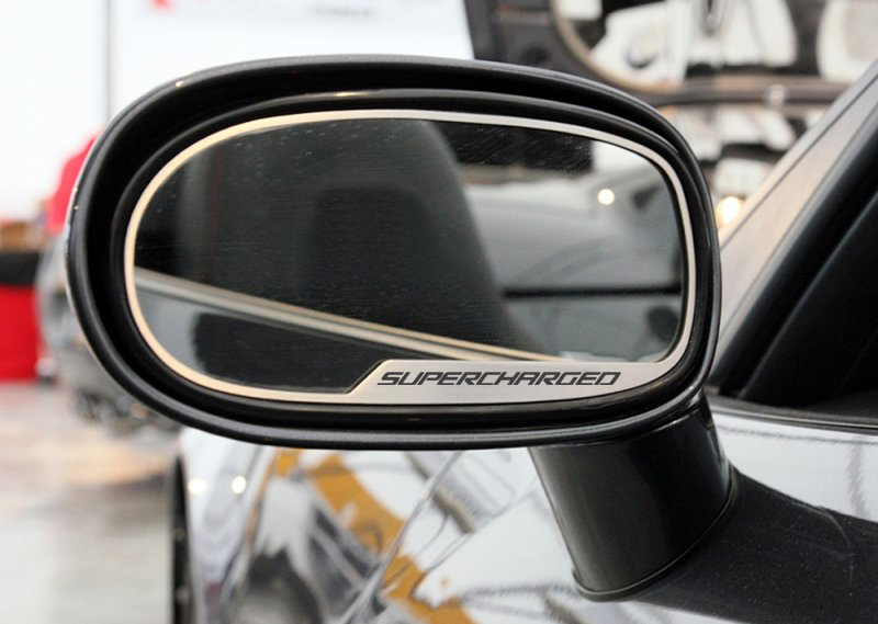 2005-2013 C6 Corvette, Mirror Trim Side View Supercharged Style 2pc GML, Stainless Steel