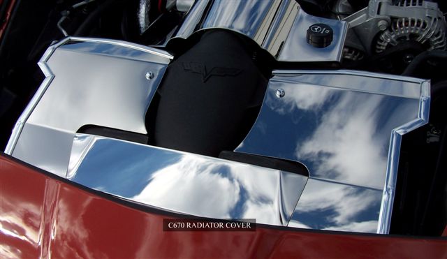 2008-2013 C6 Corvette, Radiator Cover Polished 08-13, Stainless Steel