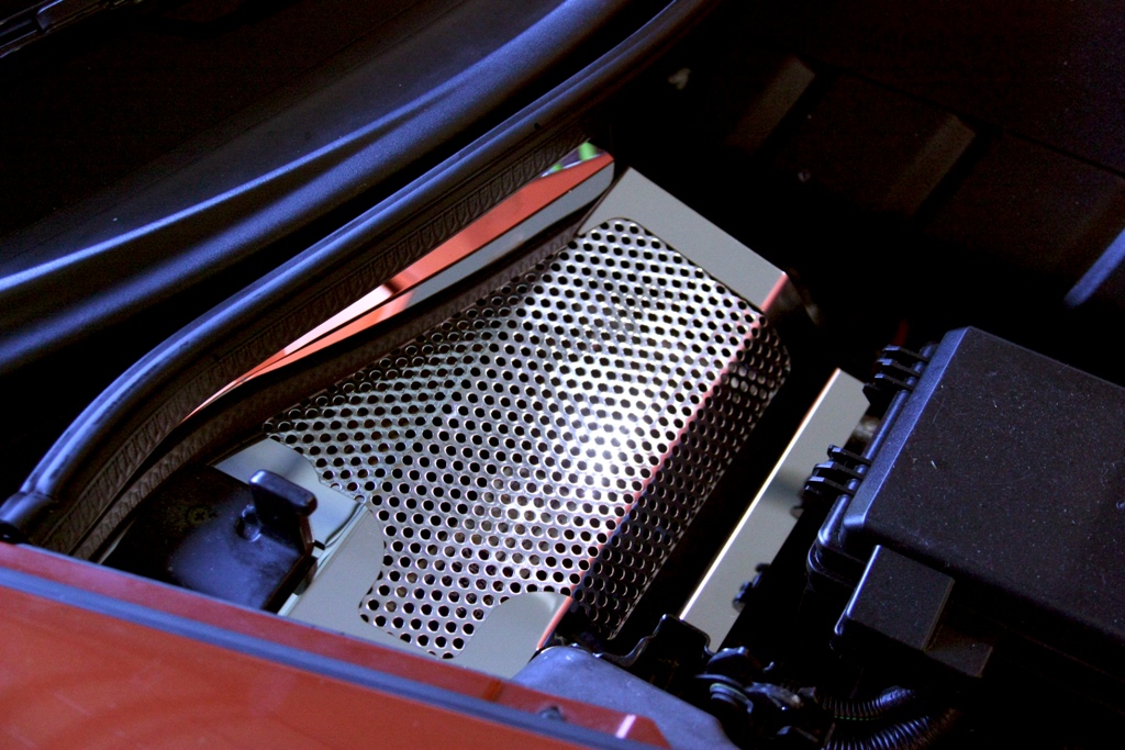 2008-2013 C6 GS/C6 Corvette, Battery Cover Perforated 08-13, Stainless Steel