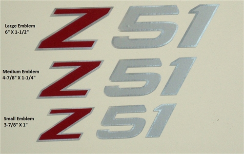 CAU Z51 Large Emblem in Red & Silver High Performance Vinyl - Pair