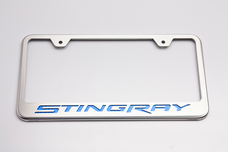 2014-2019 C7 Corvette, Rear License Frame Stingray, American Car Craft; With Dark Blue Solid vinyl