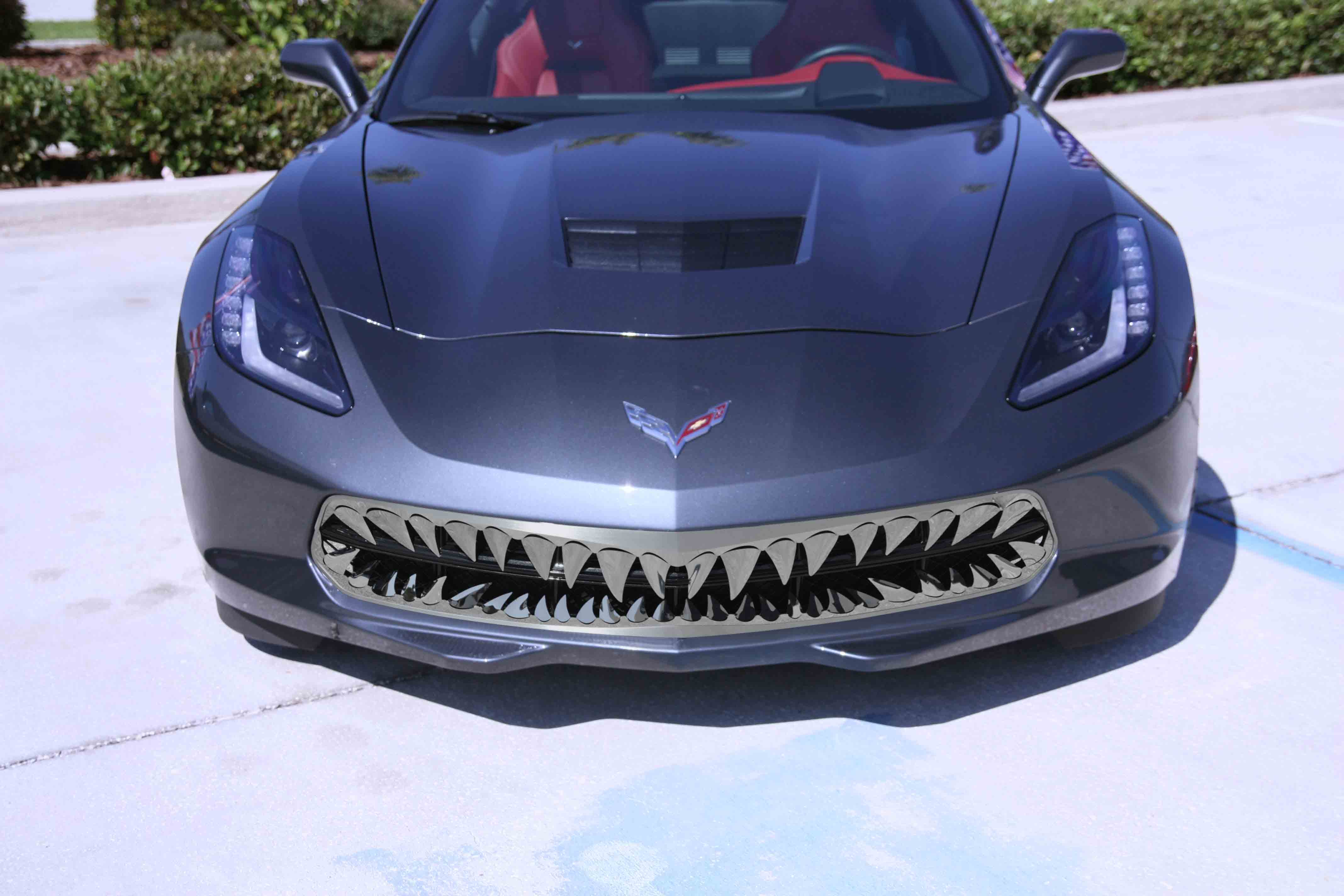 2014-2019 Chevrolet C7 Corvette Stingray, Shark Tooth Grille, American Car Craft Shark Tooth Grille Stainless (Will NOT work w/