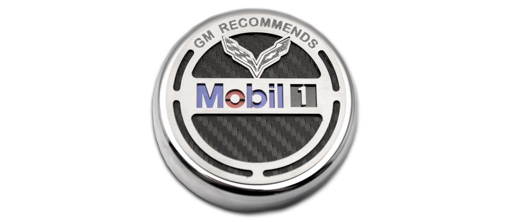 2014-2019 C7 Corvette GM Recommends Mobil 1 Oil Cap Cover GM Recommends Mobil 1 Oil Cap