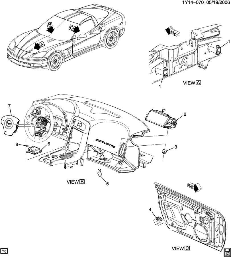 C6 Corvette SDM Module, Air Bag Deployment system