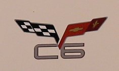 C6 Medium Emblem & C6 under it in Red Vinyl