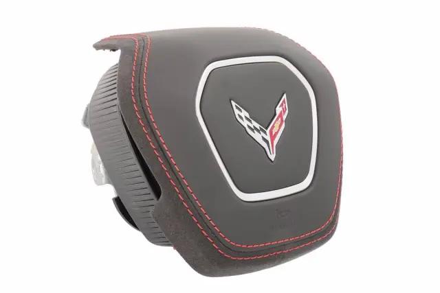 C8 Corvette Steering Wheel Airbag Assembly, Red Stitching