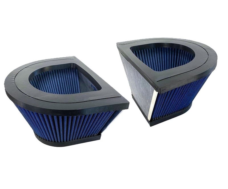 C8 Corvette Z06 Attack Blue High Flow Performance Reusable Air Filters, Pair